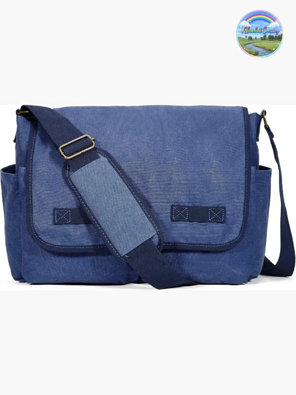 Vintage Canvas Messenger Bag, Large Crossbody Shoulder Bag for Laptop
